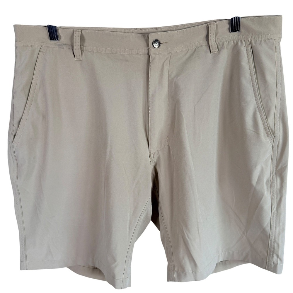 FootJoy Golf Shorts Mens 36 Tan Performance Stretch Flat Front FJ Logo